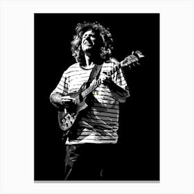 Pat Metheny American Jazz Guitarist Legend in Monochrome 2 Canvas Print