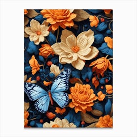 AI generated Floral Wallpaper Canvas Print