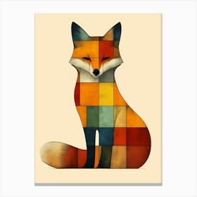 Fox In Squares Canvas Print