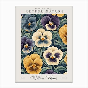 William Morris Pansy Flowers Exhibition Canvas Print