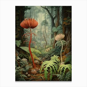 Vintage Jungle Botanical Illustration Venus Flytrap 2 Canvas Print