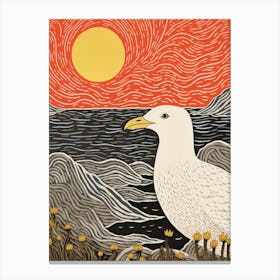 Bird Illustration Seagull 3 Canvas Print