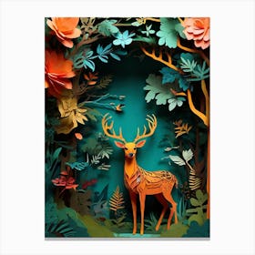 Deer In The Forest 4 Canvas Print