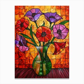 Poppies In A Vase Canvas Print