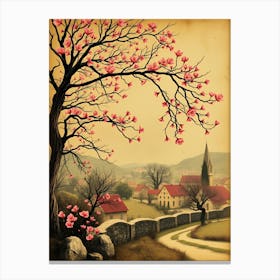 Vintage Of A Village Canvas Print