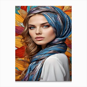 Muslim Woman With Scarf Canvas Print