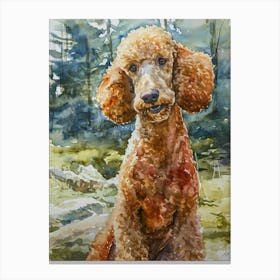 Poodle Watercolor Painting 2 Canvas Print