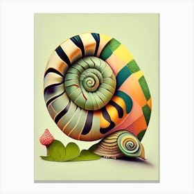 Snail Looking At A Snail Patchwork Canvas Print