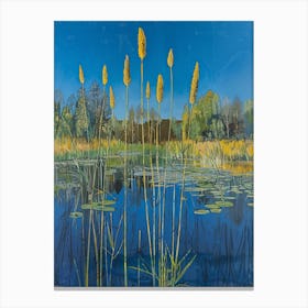 Reeds In A Pond Canvas Print