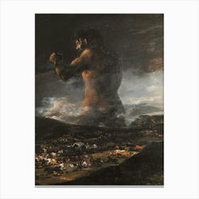 The Colossus - Francisco de Goya, 1808 in HD - Dark Gothic Art Prints for Awesome Walls | Attack of Titans Mythological Canvas Print
