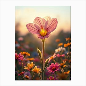 Flower In A Field Canvas Print