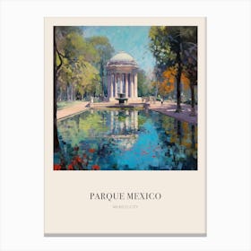 Parque Mexico Mexico City Mexico 3 Vintage Cezanne Inspired Poster Canvas Print