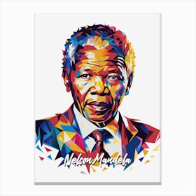 Nelson Mandela 03 Portrait WPAP Pop Art Canvas Print