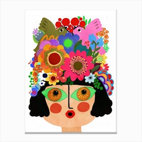Flowers In Her Hair Canvas Print
