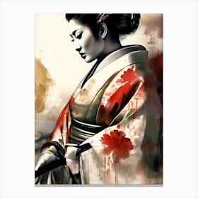 Japan Traditional Geisha Illustration By Ad 163 Canvas Print