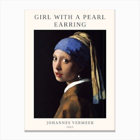A girl with a pearl earring - Johannes Vermeer Canvas Print