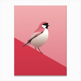 Minimalist Sparrow 1 Illustration Canvas Print