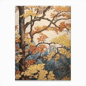 Winged Elm 1 Vintage Autumn Tree Print  Canvas Print