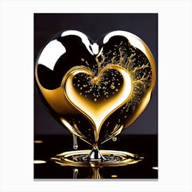 Golden Heartbeat: A Heart Of Gold Canvas Print