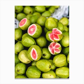 Tropical Green Guava Fruit Canvas Print
