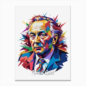 Francis Crick 03 Portrait WPAP Pop Art Canvas Print