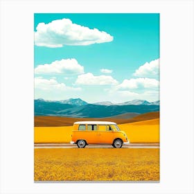 Vw Bus In The Desert Canvas Print