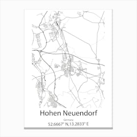 Hohen Neuendorf,Germany Minimalist Map Canvas Print