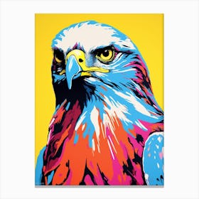 Andy Warhol Style Bird Red Tailed Hawk 1 Canvas Print