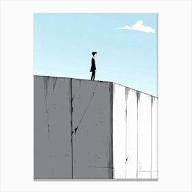 Man Standing On A Wall Canvas Print