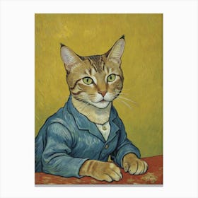 Modern Art Cat By Van Gogh Canvas Print