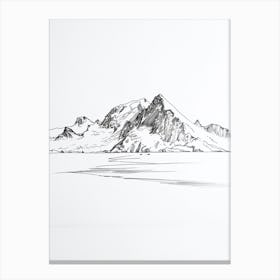 Vinson Massif Antarctica Line Drawing 3 Canvas Print