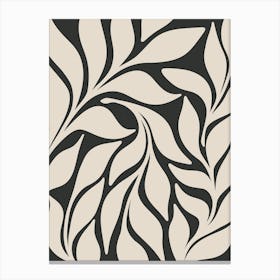 Black and Beige Leaves No. 1860 Canvas Print