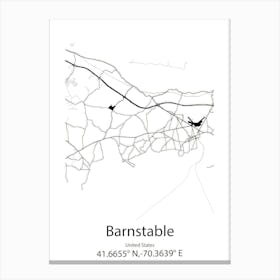 Barnstable,United States Minimalist Map 1 Canvas Print