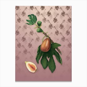 Vintage Fig Botanical on Dusty Pink Pattern n.2387 Canvas Print