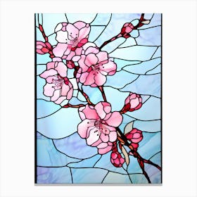 Cherry Blossom Stained Glass Canvas Print