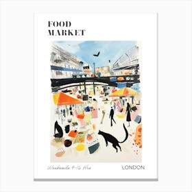 The Food Market In London 2 Illustration Poster Canvas Print