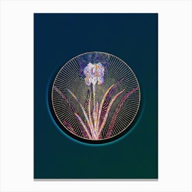 Abstract Mourning Iris Mosaic Botanical Illustration n.0325 Canvas Print
