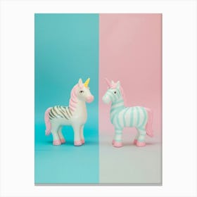 Pastel Zebra Unicorn Friends Canvas Print
