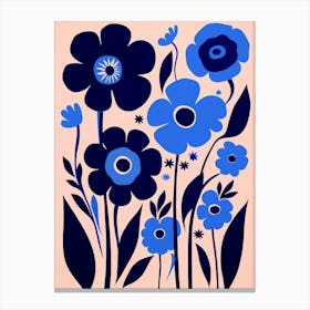 Blue Flower Illustration Flax Flower 1 Canvas Print
