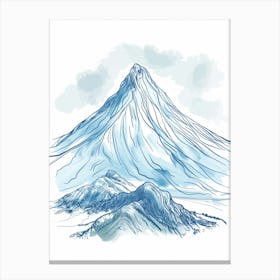 Mount Yasur Vanuatu Color Line Drawing (8) Canvas Print