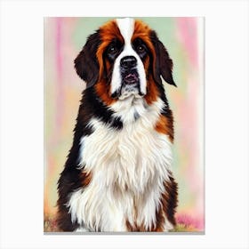 St Bernard Watercolour dog Canvas Print