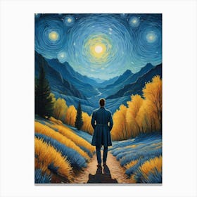 A Man Stands In The Wilderness Vincent Van Gogh Painting (19) Canvas Print