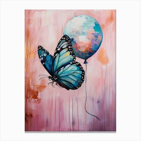 Cute Butterfly 1 With Balloon Canvas Print