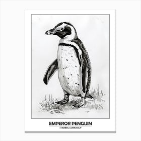 Penguin Staring Curiously Poster 5 Canvas Print
