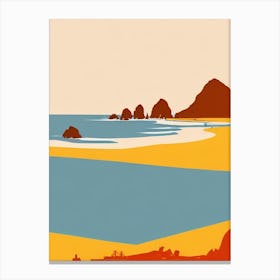 Cannon Beach Oregon Midcentury Canvas Print