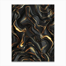 Abstract Gold And Black Marble Texture Canvas Print
