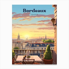 Bordeaux France Scenic Romantic Modern Travel Art Canvas Print
