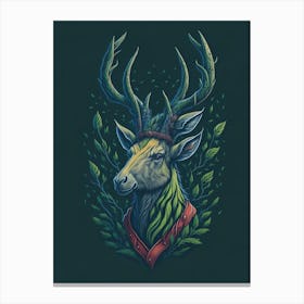 Deer Head - Abstract Portrait Canvas Print