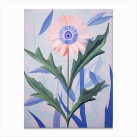 Cornflower 2 Hilma Af Klint Inspired Pastel Flower Painting Canvas Print