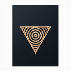 Abstract Geometric Gold Glyph on Dark Teal n.0471 Canvas Print